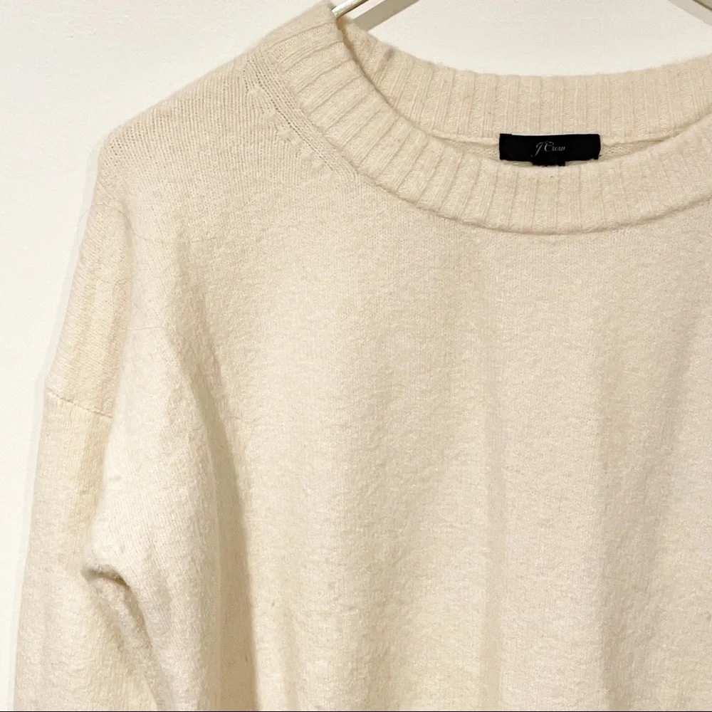 J. Crew Size XS Oversize Cream Wool‎ Alpaca Crewneck Long Sleeve Sweater